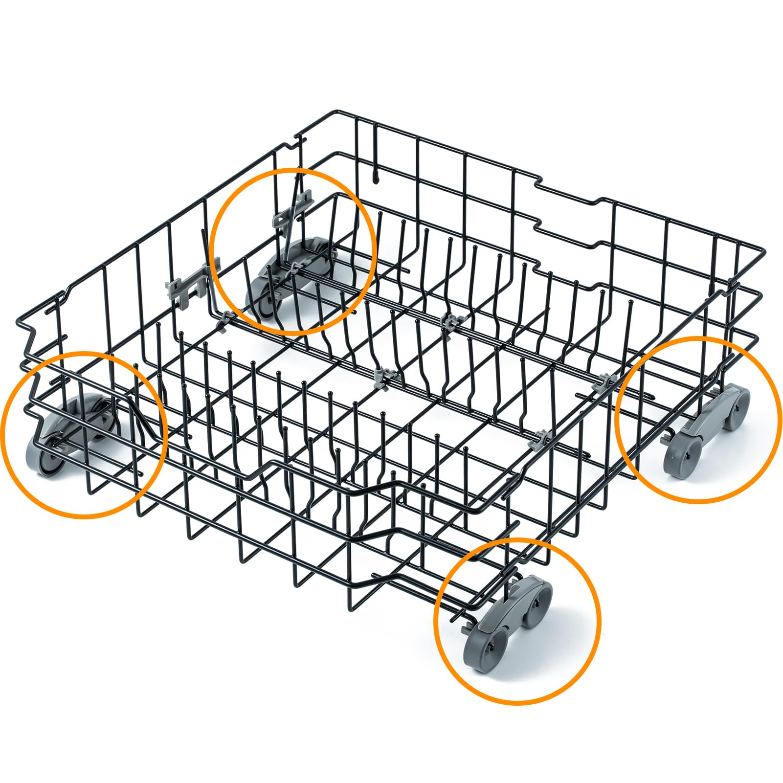 Atgestore WD12X10136 Geschirrspülerrollen, Ersatz für GE Untergestellrollen, Achsen-Set, 8 Rollen und 8 Bolzen, WD12X10136, WD12X10277, GE-Profil, Geschirrspüler-Teile, untere Demontage-Räder-Set