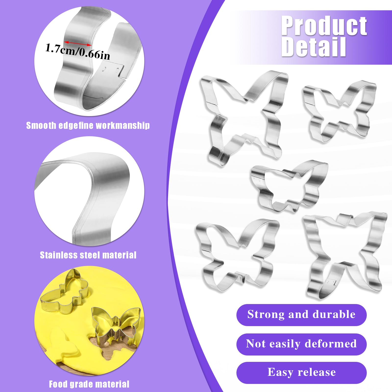 Stampino Per Biscotti A Forma Di Farfalla, Acciaio Inox, 7 Cm: Perfetto Per Pasticceria Creativa E Decorazioni, Lavabile In Lavastoviglie