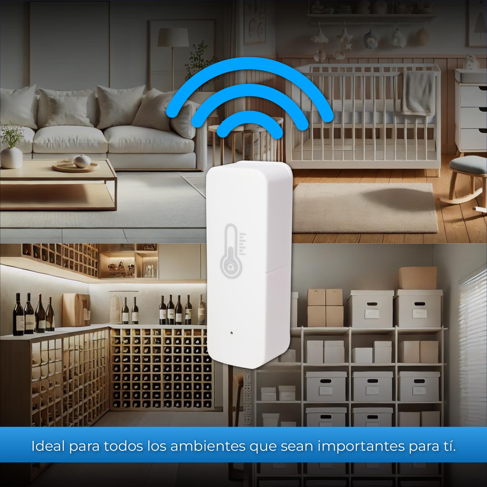 LED ATOMANT 4x Termometro Higrometro Wifi Interior/Exterior Control App | Compatible con Alexa y Google Assistant, App Smart Life