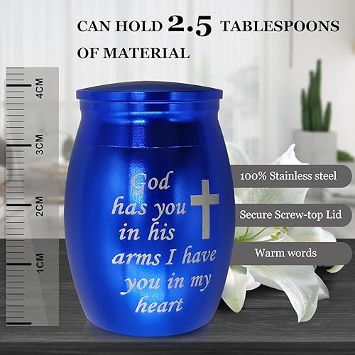 Miniatura 2 de Urnas de recuerdo pequeñas vienen con caja de corazón con luz (batería reemplazable), el mejor regalo conmemorativo por la pérdida de un ser