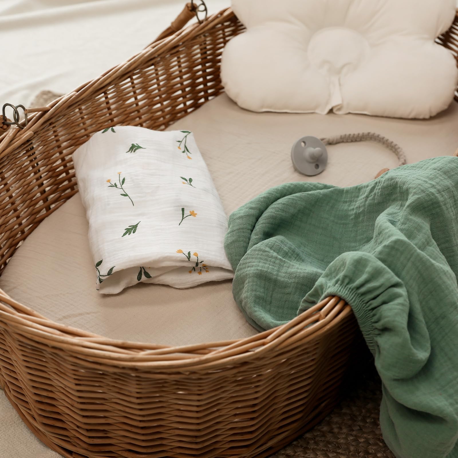 2 Stück Spannbettlaken Für Babybett - Musselin Baumwolle