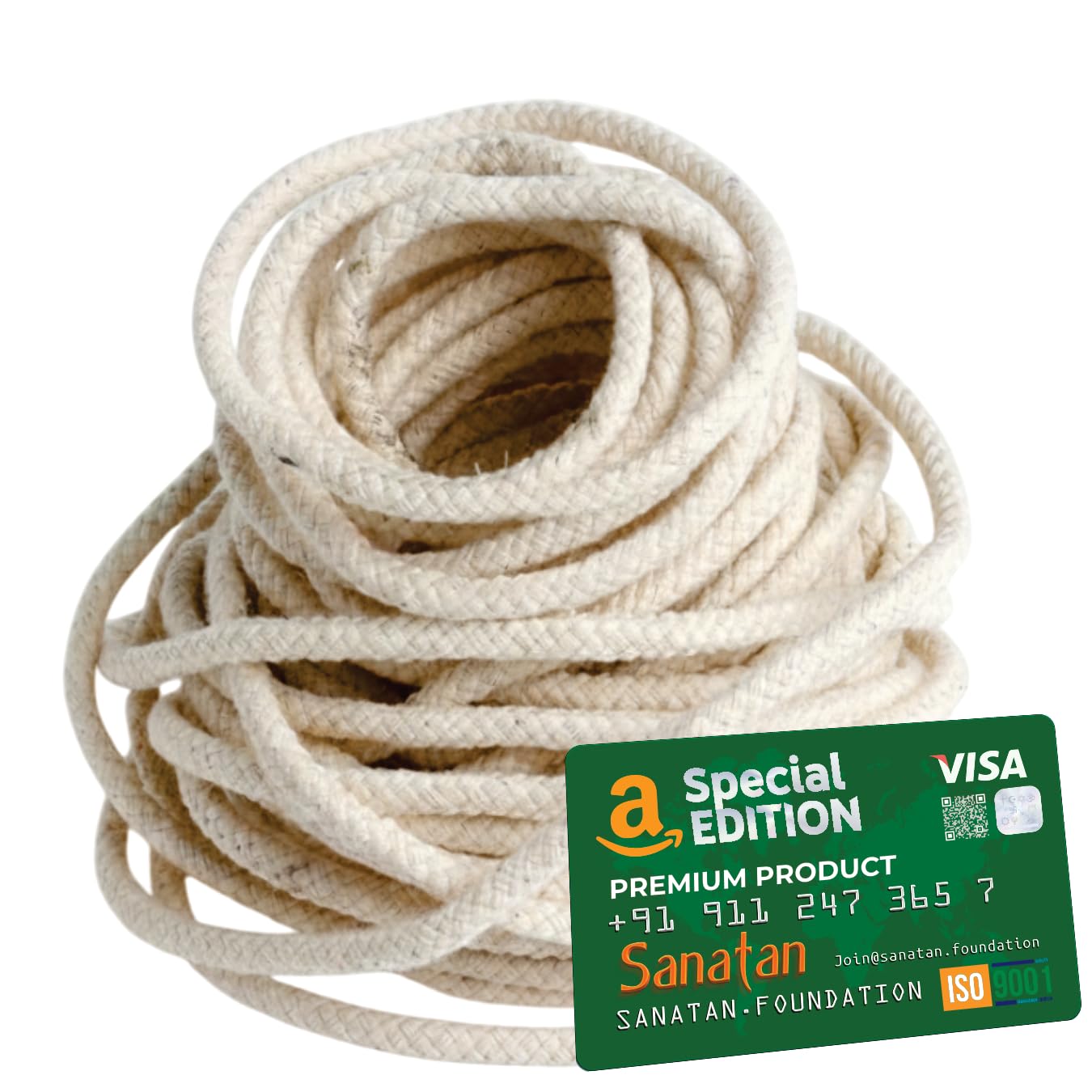 Akhand Round Jyot Cottons Wicks Batti 2-Meter Cotton Wicks for Diya | Mandir Pooja Oil Lamp Round Cotton Wicks Batti for Pooja Akhand Jyot Batti for Puja Navratri Special Long Lambi Puja Aarti Kalave-image-28