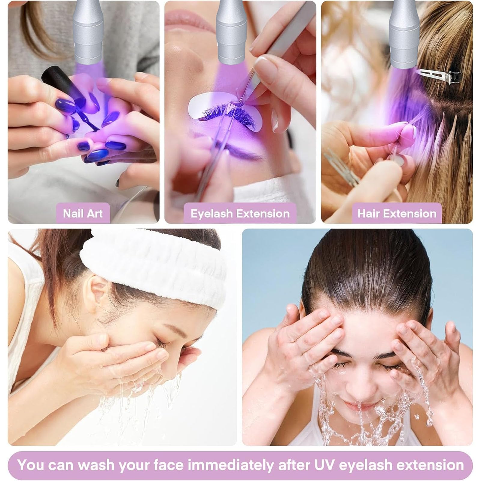Vorhandene Beauty-UV-Lampe für Wimpernverlängerungen, UV-Wimpernlicht mit Fußpedalsteuerung, Verlängert die Langlebigkeit der (EU-Stecker AC100 bis 240 V 50 60 Hz)