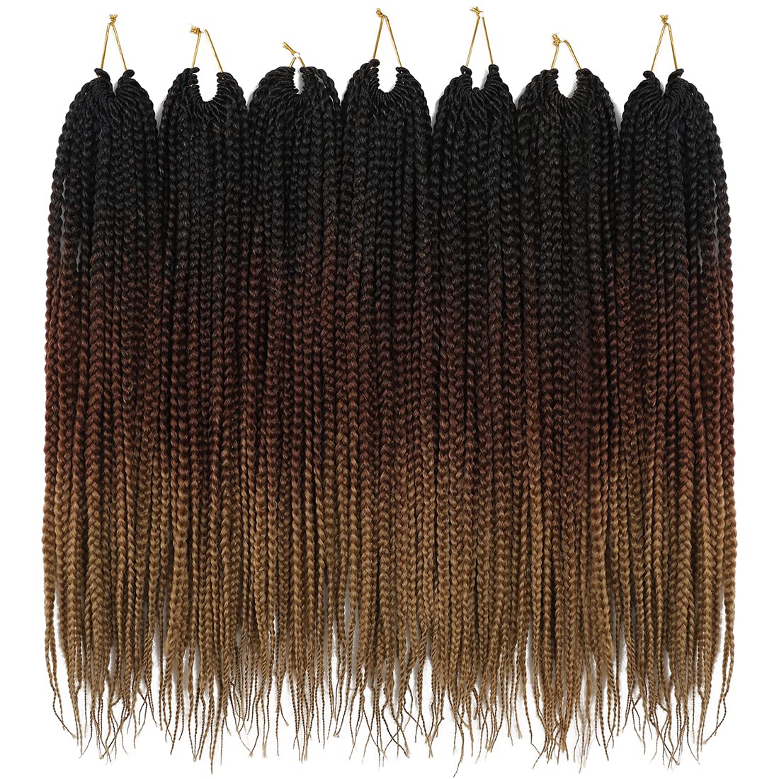 Trenzas de ganchillo preenlazadas, 7 paquetes de 3 trenzas (18 pulgadas, 1B/30/27)