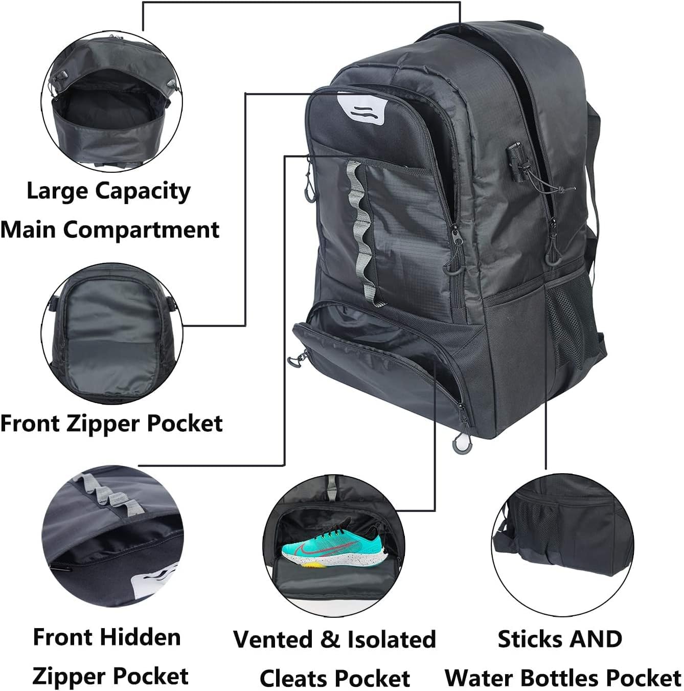 G GATRIAL Extra Large Lacrosse Bag Backpack-20/23 Inch Lacrosse Backpack Holds All Lacrosse or Field Hockey Equipment-Two Stick Holders and Separate Cleats Compartment : Sports & Outdoors