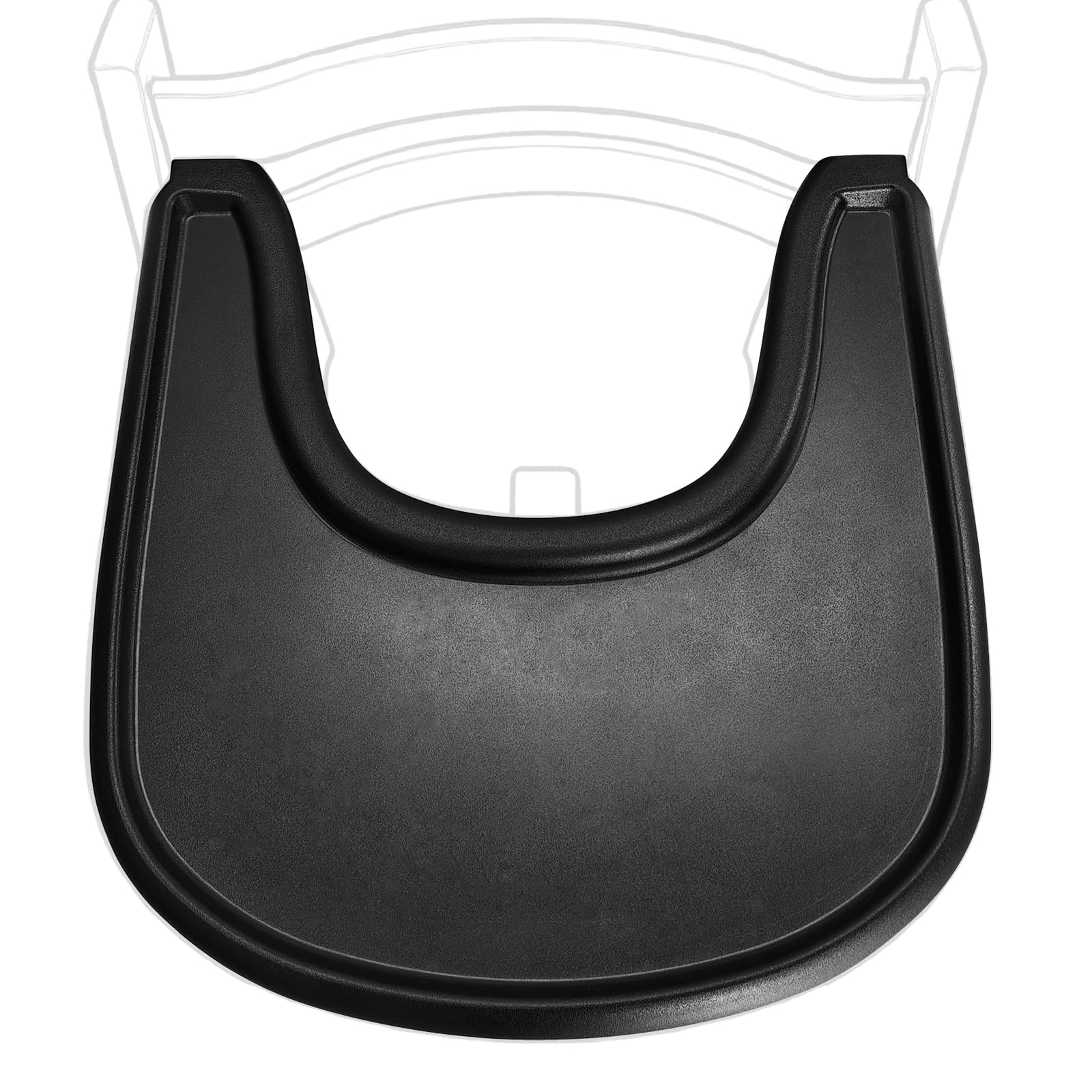 Hochstuhl Essplatte kompatibel mit Stokke Tripp Trapp Stühle, matt schwarz - Hochstuhl Tisch nicht geeignet für Saugtaschen, frei von Bisphenol A. (Mattschwarz)
