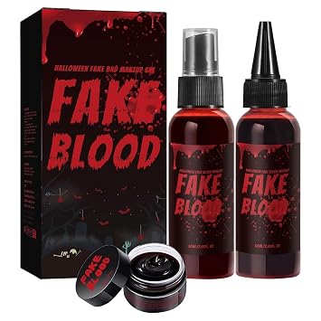 Fake Blood Spray Kit for Halloween Realistic Washable Fake Blood Makeup