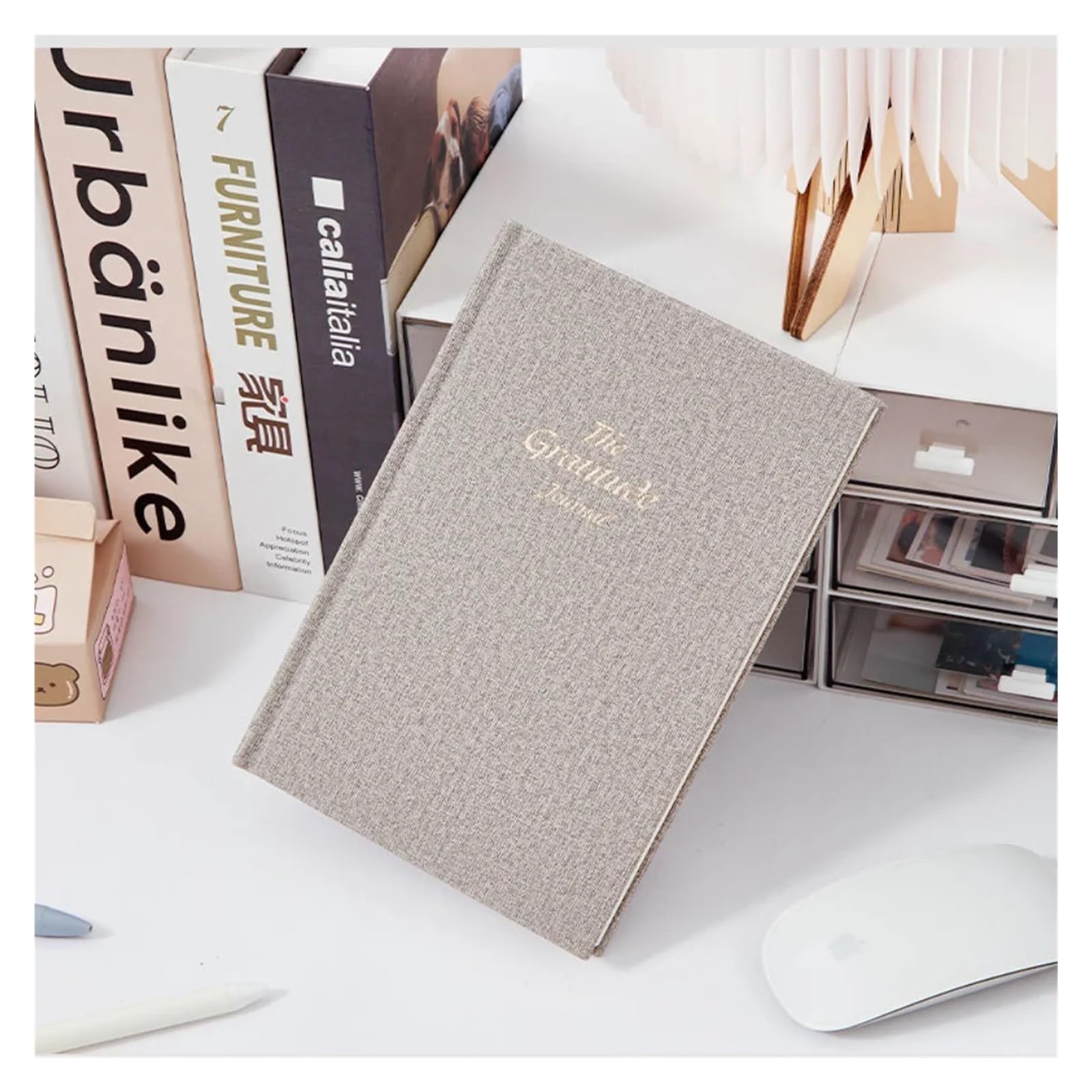 Inspirierendes Notizbuch 2 stücke Dankbarkeit Tagebuch Kreative Schreibwaren Liefert Student Notebook Schule Büro Liefert Journal Reflexion Stanzen Zeitplan Plan(Grey)