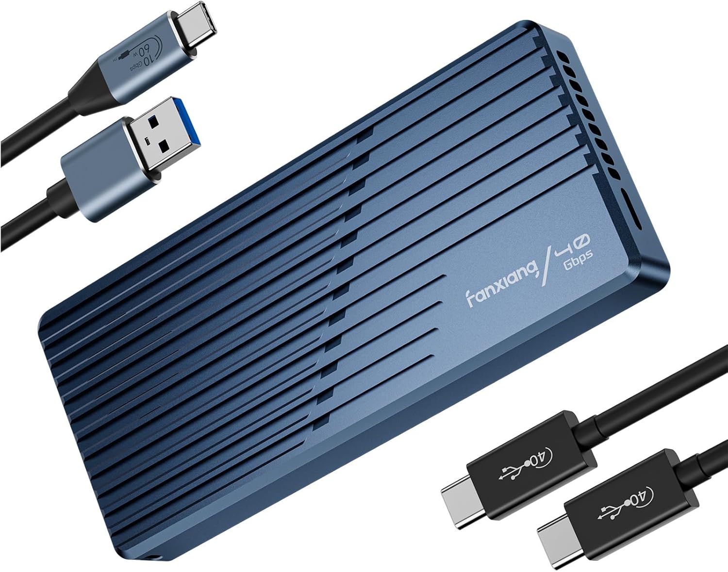 Product image of fanxiang 40Gbps M.2 NVMe SSD Enclosure with Cooling Fan, Compatible with USB4/3.2/3.1/3.0, Thunderbolt 3/4, USB Adapter/Reader, Supports M Key and Size 2230/2242/2260/2280 SSDs, MP400