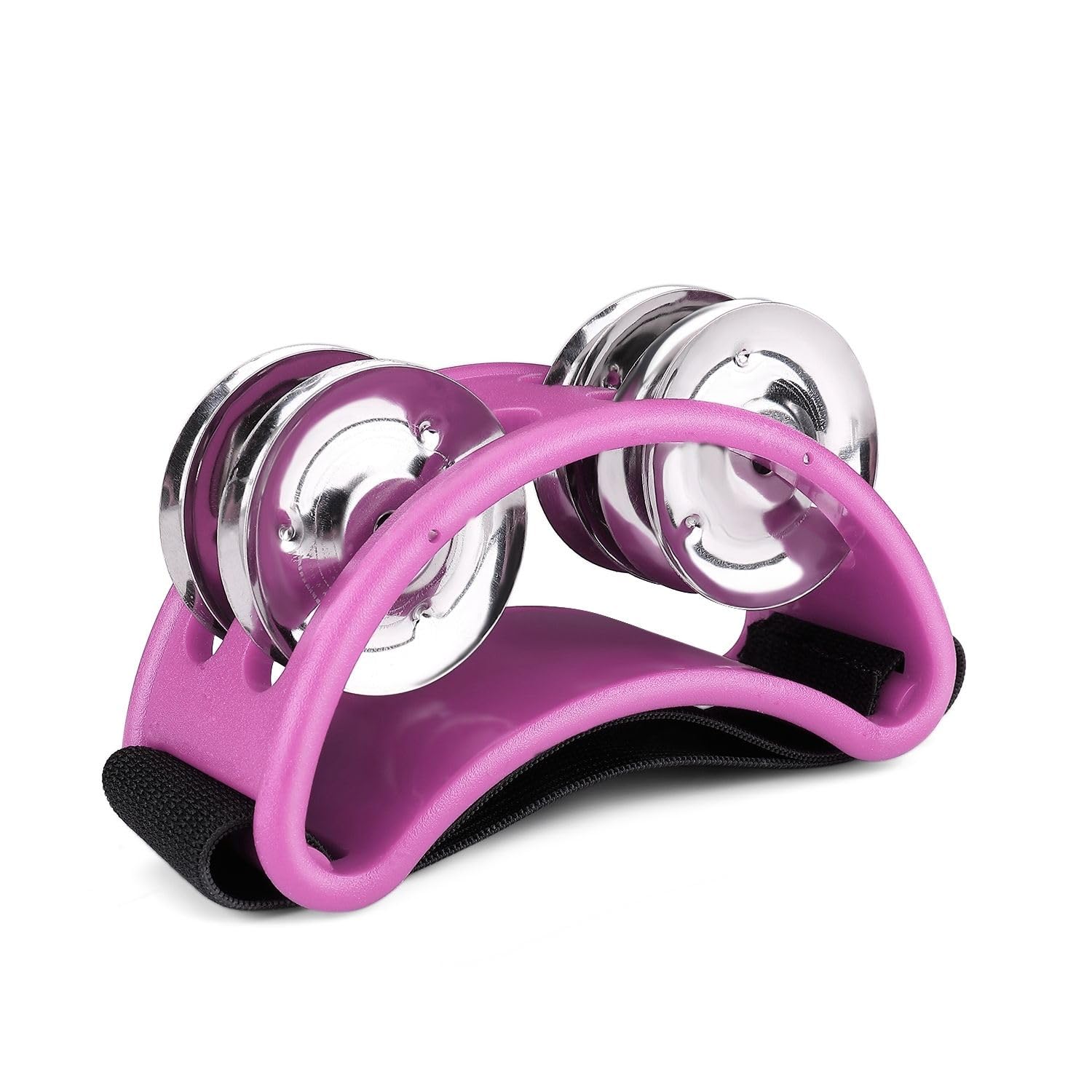 Flexzion Foot Tambourine Percussion with Double Row Steel Jingles - Foot Shaker Musical Instrument Drum for Party Shoes