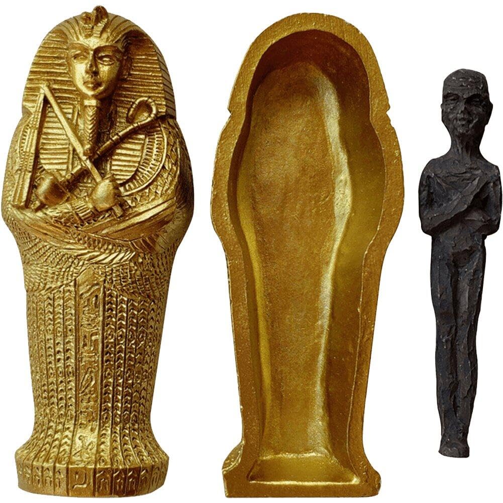 Lpitoy Style1 Egyptian Pharaoh Queen Mummy Coffin Khufu Pyramid Magic Prop Sacrificial Spell Resin Ornament Statue Decorating Supplies