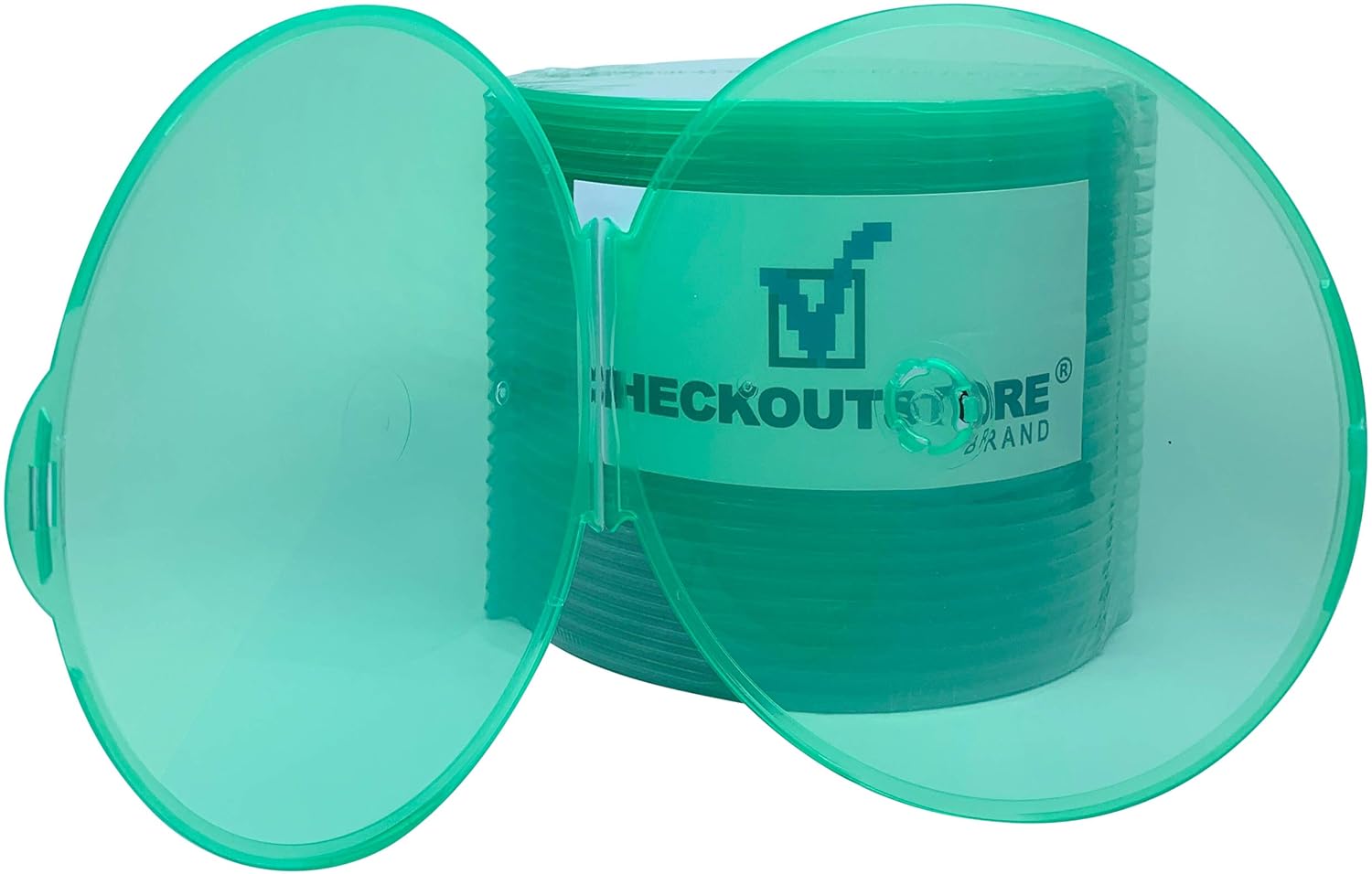 CheckOutStore (200) Clear Compact Slim Round Clamshell CD/DVD Case with