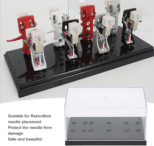 Miniatura 3 de Diyeeni Caja de almacenamiento de cartucho de fonógrafoplato giratorio, caja de almacenamiento de cartucho universal, soporte para tocadiscos,