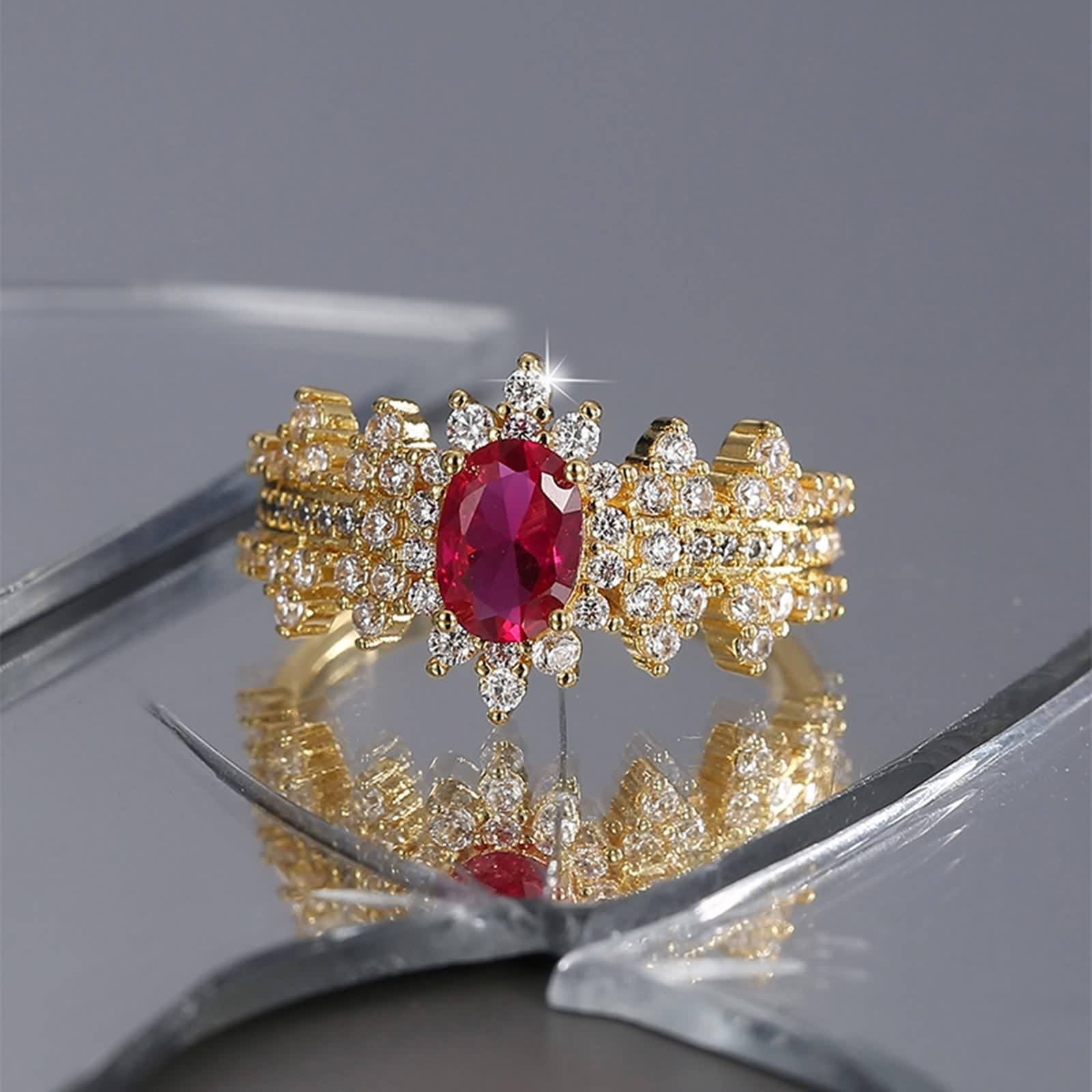 Anillos de oro de 14 quilates, tamaño elegante Q 1/2
