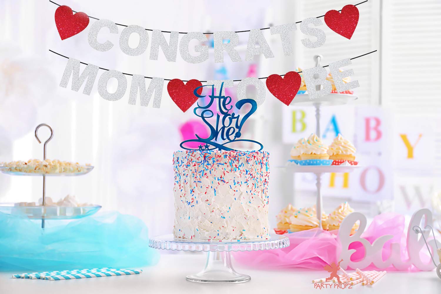 Baby Shower Decoration Items Set 27 Pcs Kit Baby Shower Banner, Mom to Be Sash, Baby Shower