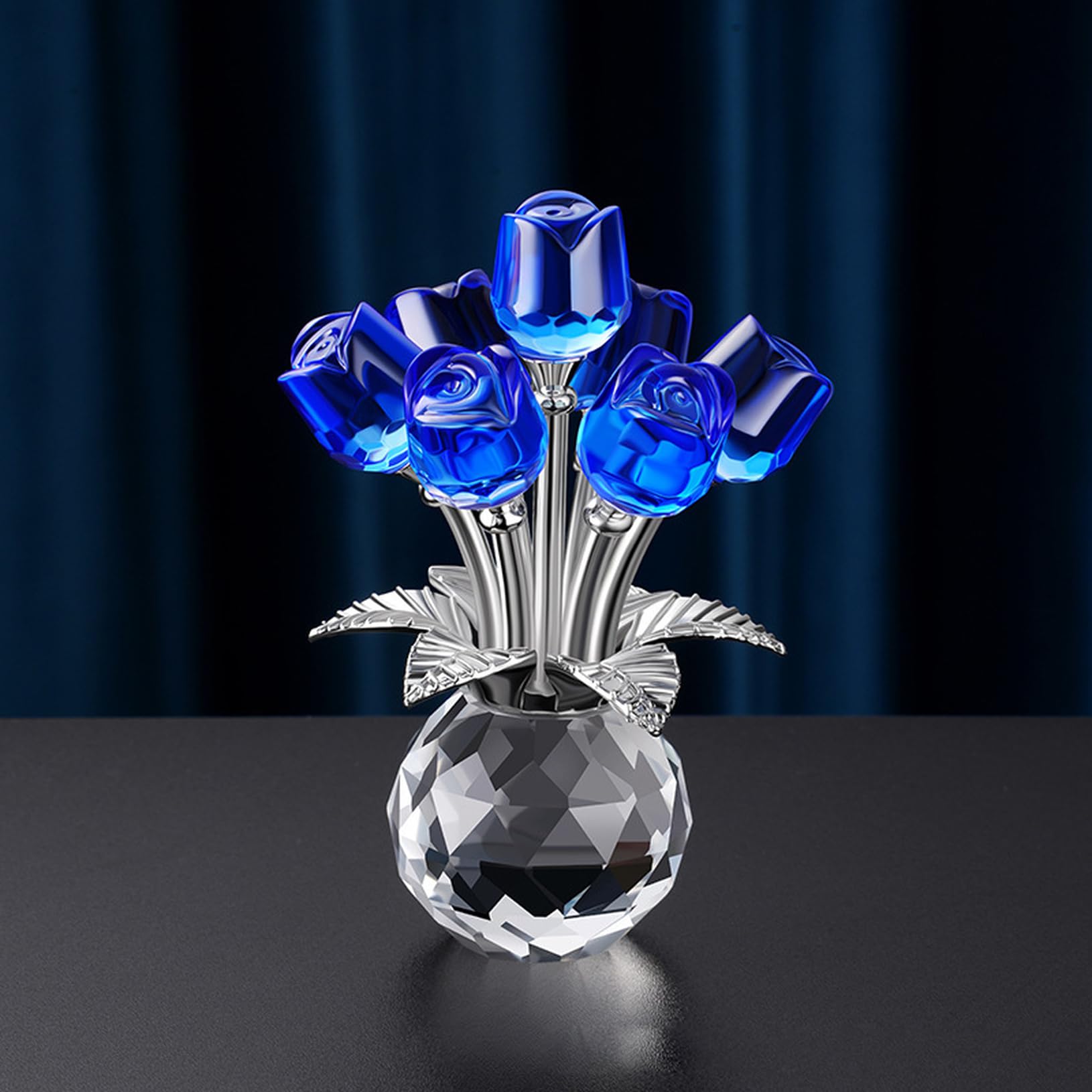 Amazon.co.jp: JAnjiaLxY ガラスの花の置物 クリスタルフラワー