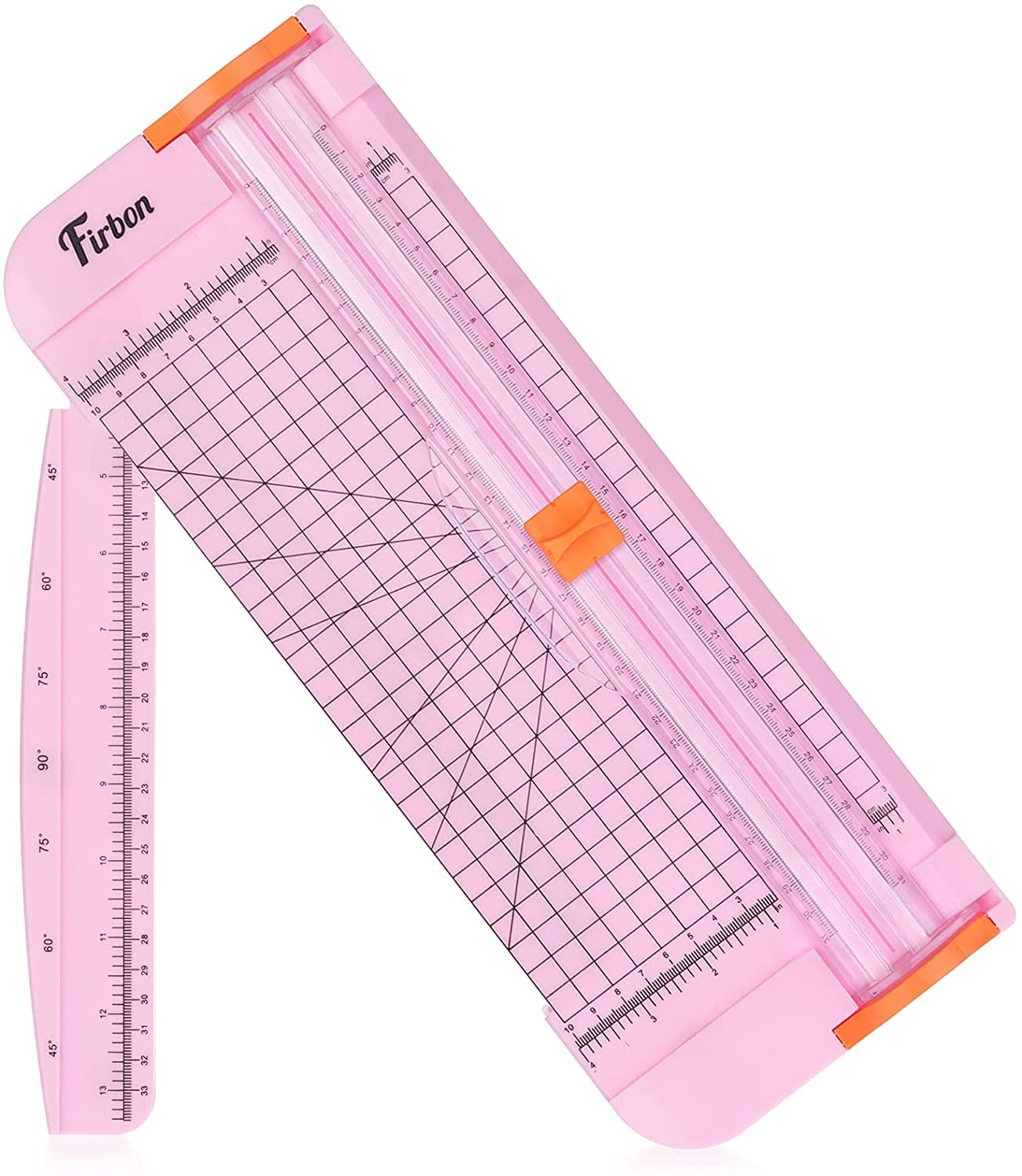Firbon Cortadora de Papel Titanio 12 inch A4 Cortador con Automático Seguridad Safeguard (Rosa)