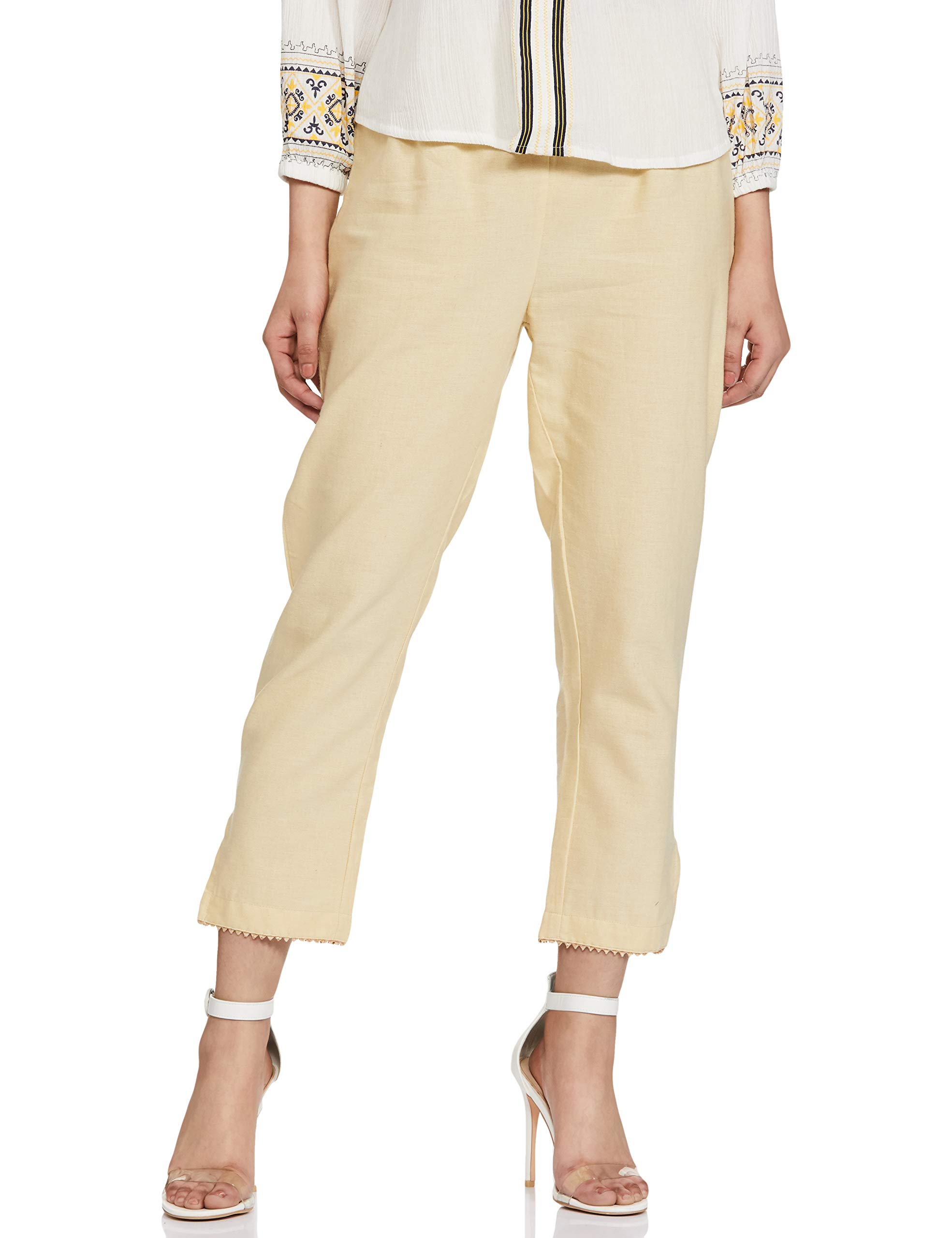 Amazon Brand - TavasyaWomen's Cotton Slim Casual Pants