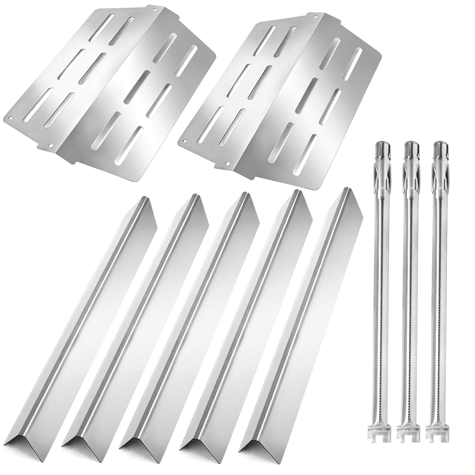 Criditpid Grill Replacement Parts for Weber Genesis E330 E310 S310 E320 S330 S320 EP330 EP310, Stainless Steel Genesis Burner, 7621 Flavorizer Bars &amp; Heat Deflectors for Weber 7622 62752 Grill Parts.