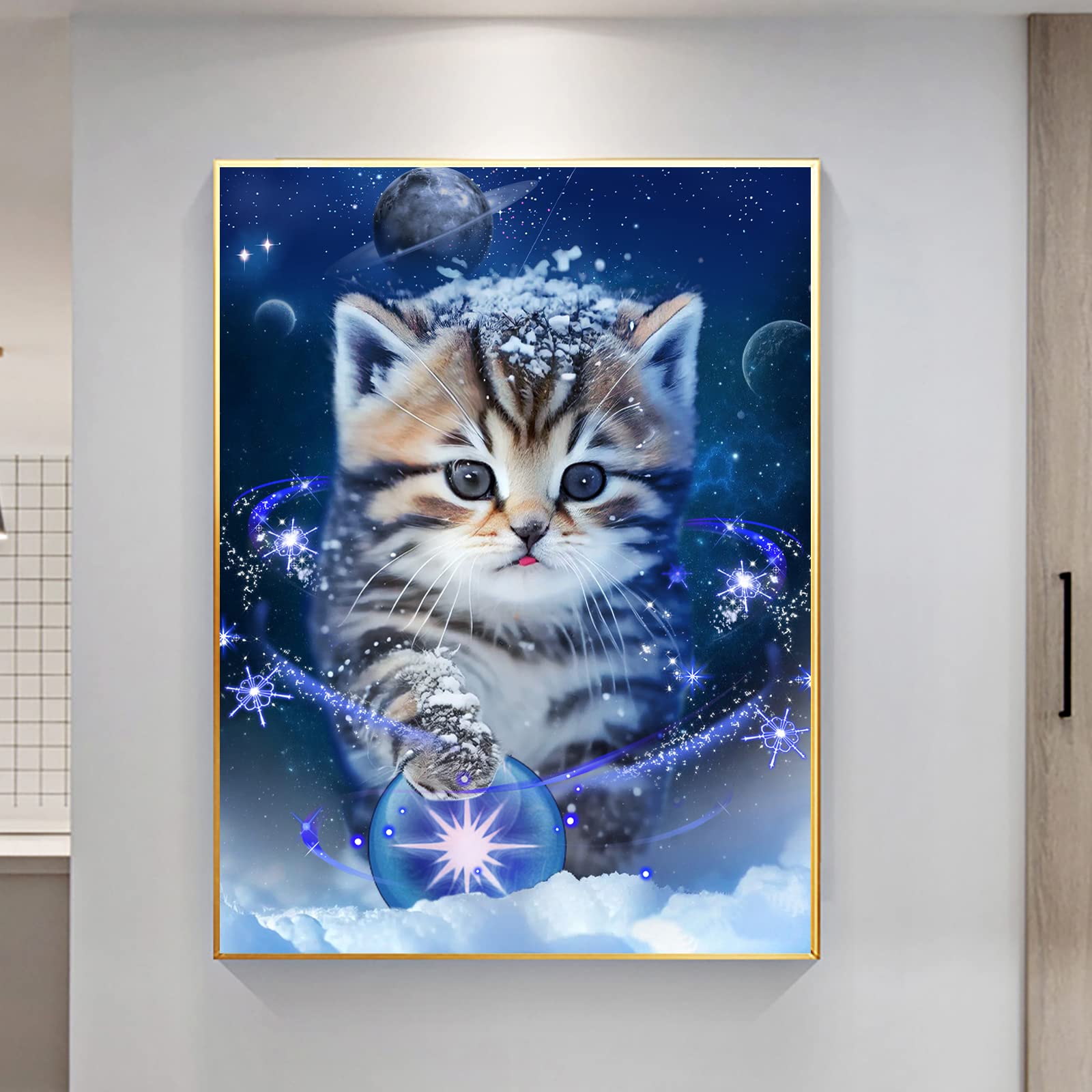 EXQULEG Kit per diamond painting 5D per adulti, kit per diamond painting fai da te con strass, ideale come regalo e decorazione per la casa (A, 30 x 40 cm