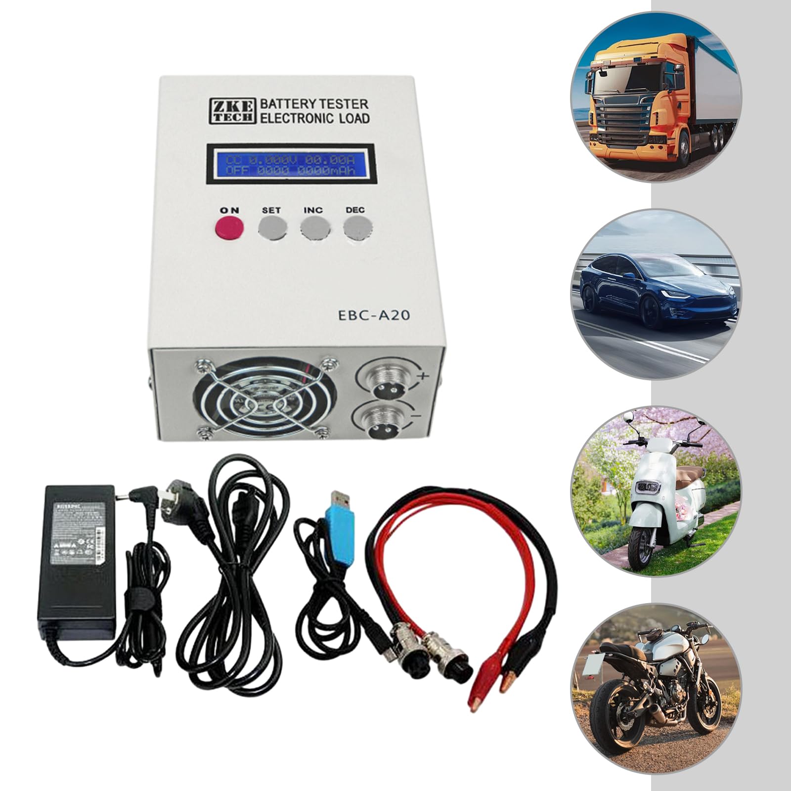 Tester di capacità della batteria EBC-A20 multifunzione con carica elettronica, tester di capacità, tester di capacità, tester di capacità, tester al litio per tester di circuiti