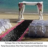 Vista 132 de ShinyBeauty Pasillo de Lentejuelas Negras Brillantes de 2 pies x 15 pies Alfombra Brillante para Bodas, Graduaciones, Fiestas, Alfombra Negra