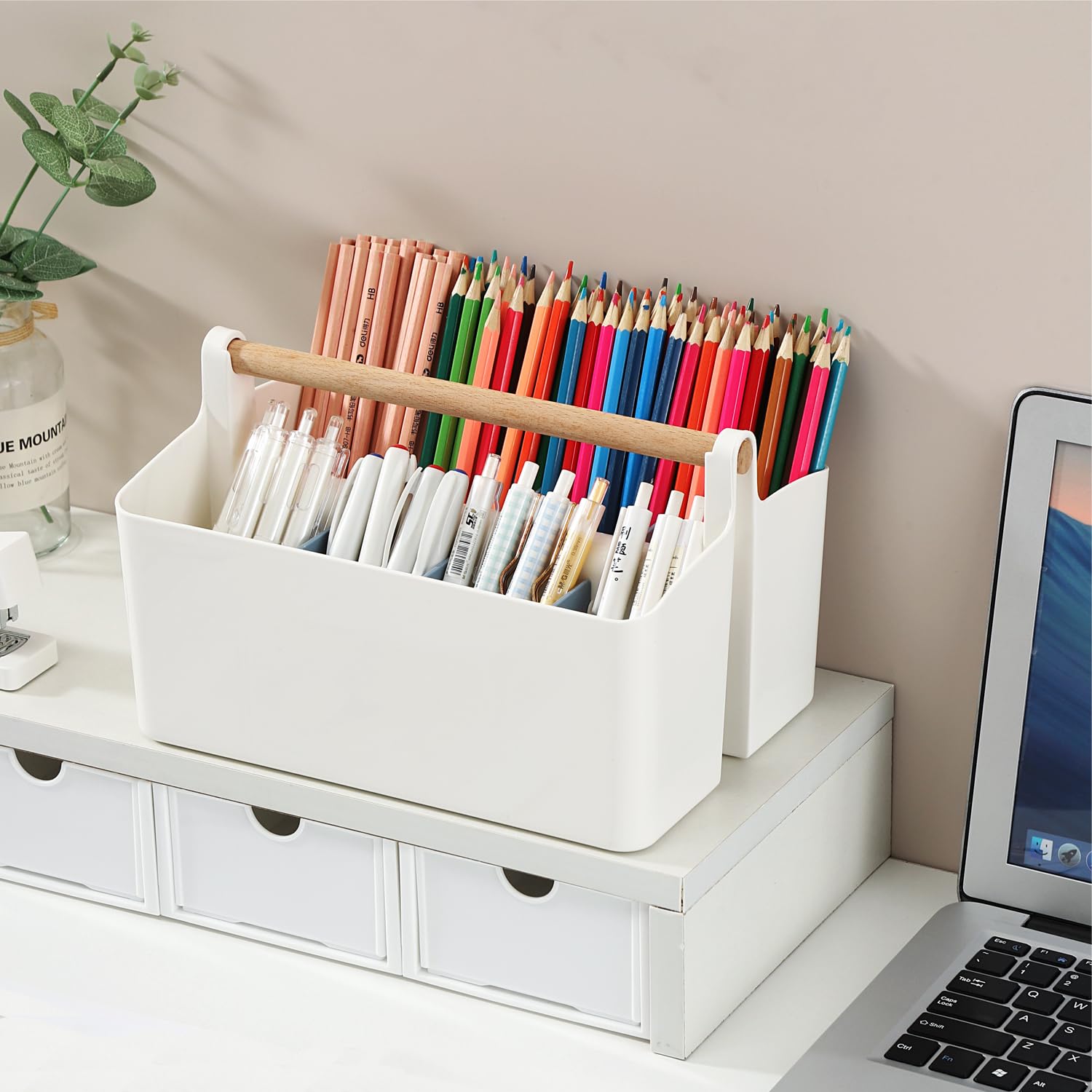 Himilucky Pen Holder, Desk Organisers with 8 Compartments Pencil Organizer - Image 2
