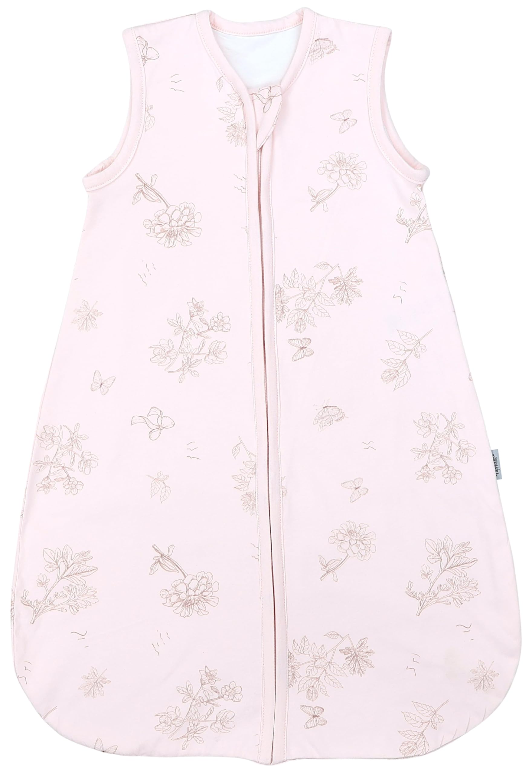 TupTam Baby Sommer Schlafsack 0.5 TOG aus OEKO-TEX zertifizierten Materialien, Farbe: Pink_Schmetterling_Blumen, Größe: 92-98