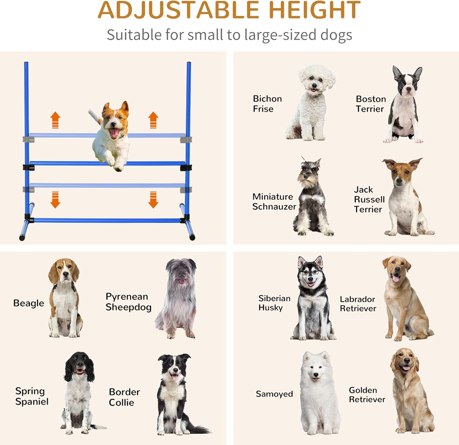 Dog Agility Jumps PawHut Seven-Piece Dog Agility Equipment