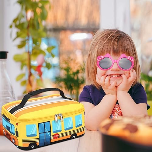 Miniatura 3 de LEDAOU Lonchera para niños y niñas, bonita lonchera aislada reutilizable, bolsa de almuerzo para comidas, lonchera para la escuela, picnic, viajes
