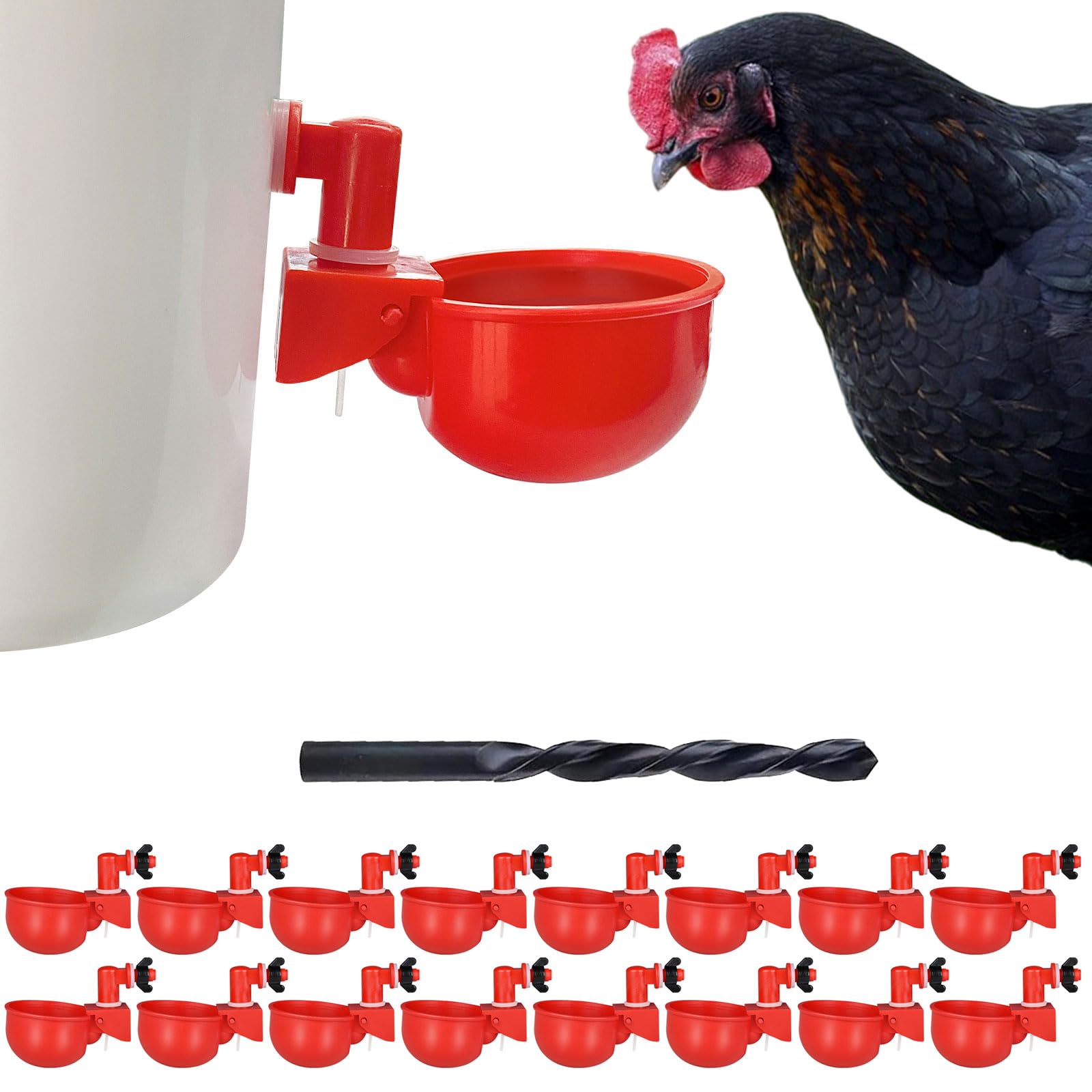 Chicken Waterer Cups | Automatic Large Chicken Water Feeder for Chicks, Turkey, Ducks, Goose, Bunny and Birds | Poultry Waterer - BPA Free & Leak