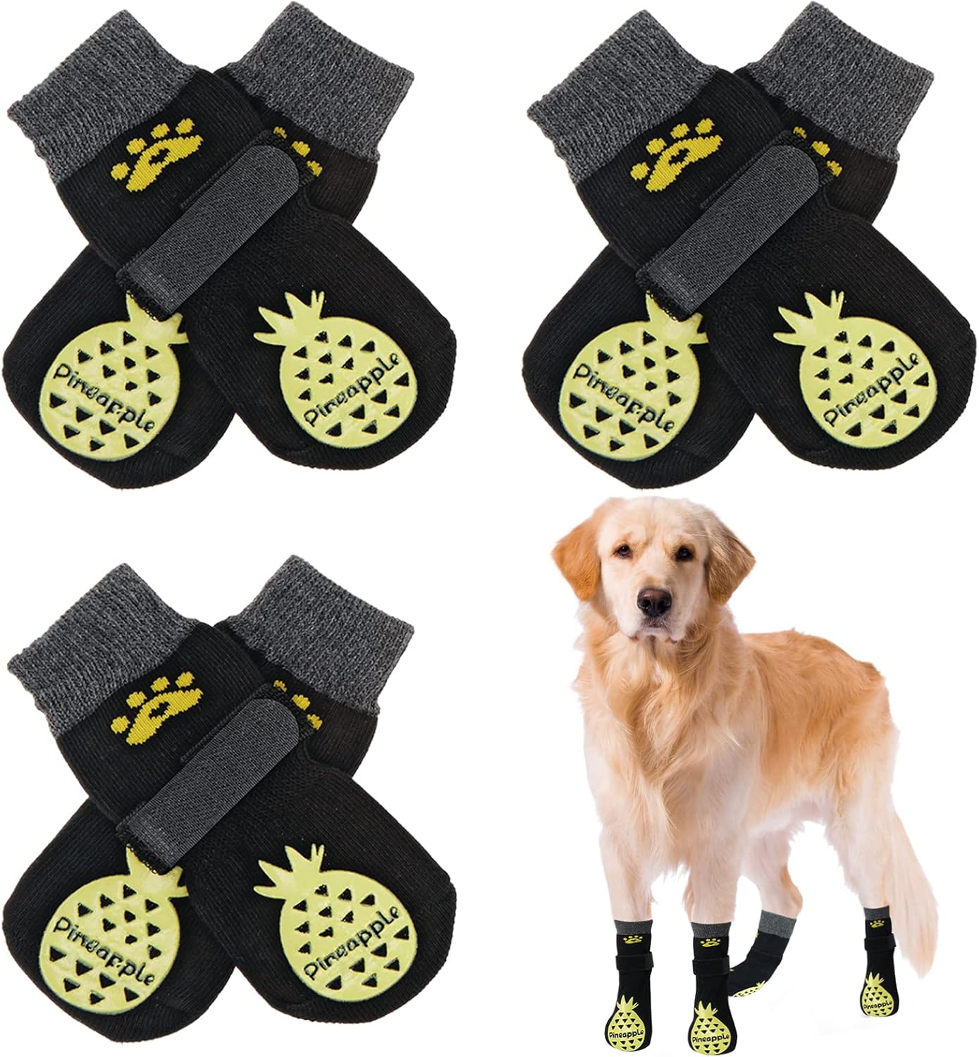 BEAUTYZOO AntiSlip Dog Socks,Dog Shoes for Hot/Cold Pavement,Paw