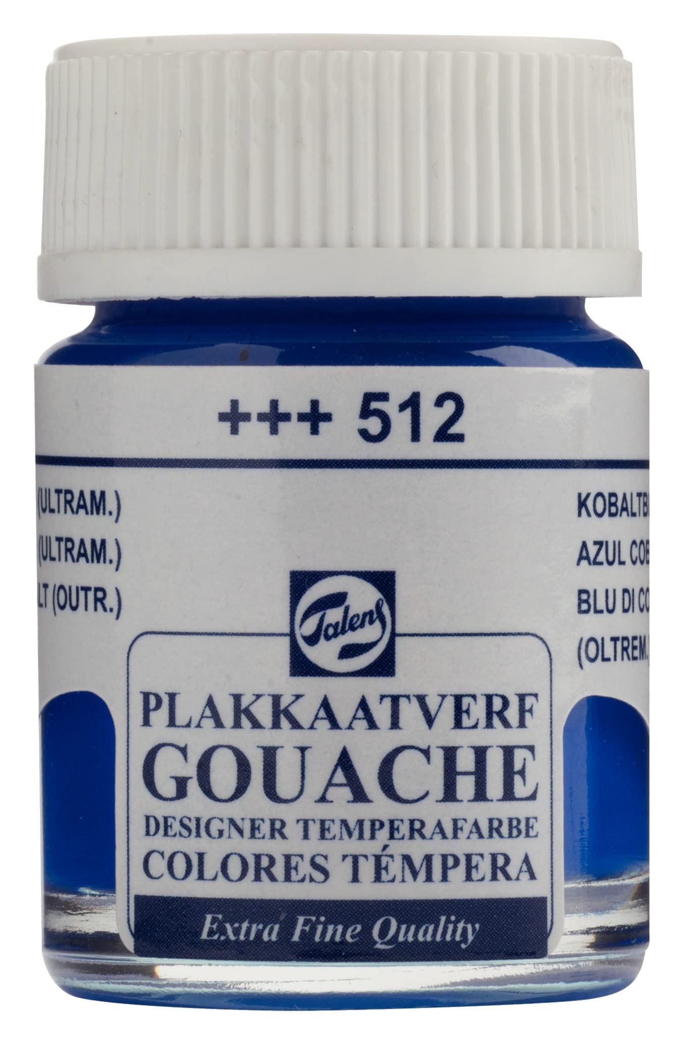 Talens Cobalt Blue (Ultramarine) Gouache Extra Fine Quality - 512-16 Ml Bottle - Highly Pigmented Matt Finish - Smooth Consistency