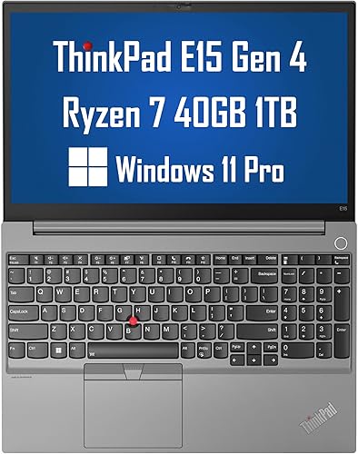 Lenovo ThinkPad E15 15.6" FHD (1920 x 1080) (40 GB de RAM, 1 TB PCIe SSD, AMD 8-Core Ryzen 7 4700U (Beat i7-1165G7), Full HD IPS), portátil de