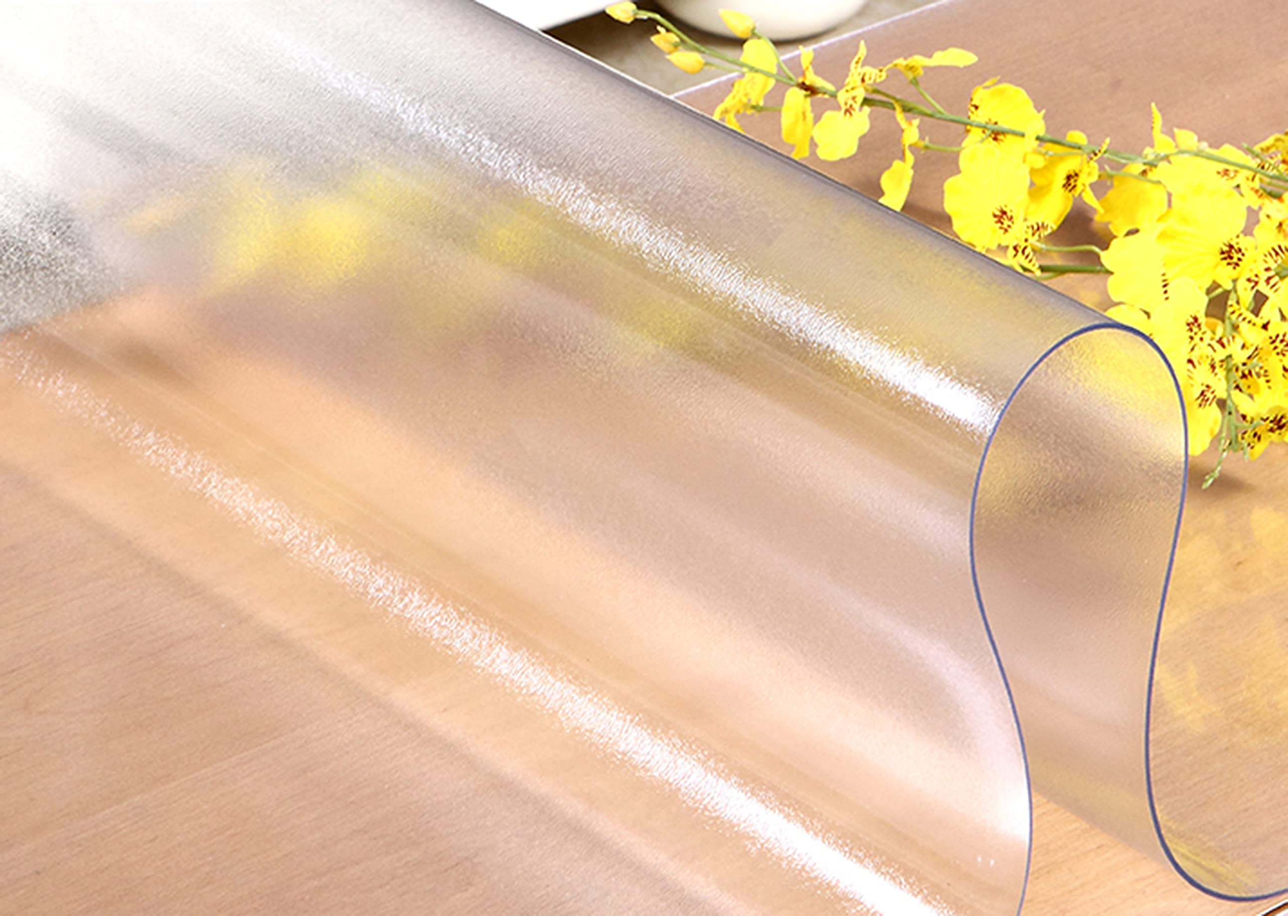 Sous-main de bureau imperméable et transparent en PVC antidérapant - Protection de table résistante à la chaleur - Pour bureau ou maison - 140 x 60 cm