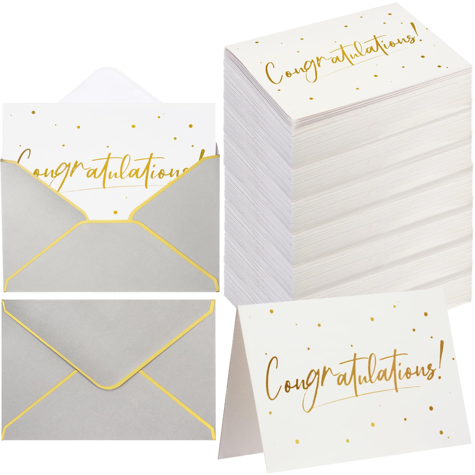 Paquete de 100 tarjetas de felicitación con sobres, tarjetas de felicitación, tarjetas de graduación, tarjetas de compromiso, tarjetas de felicitación de bebé, para negocios, baby shower, boda