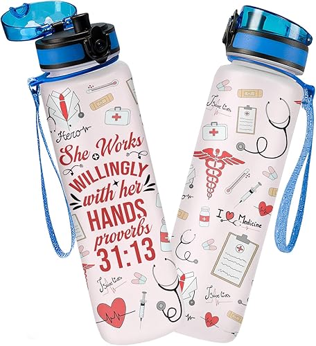 Miniatura 11 de Botella de seguimiento de agua de 32 oz, botella de agua para recordar beber, botella con marcador de tiempo, botella de agua motivacional aislada