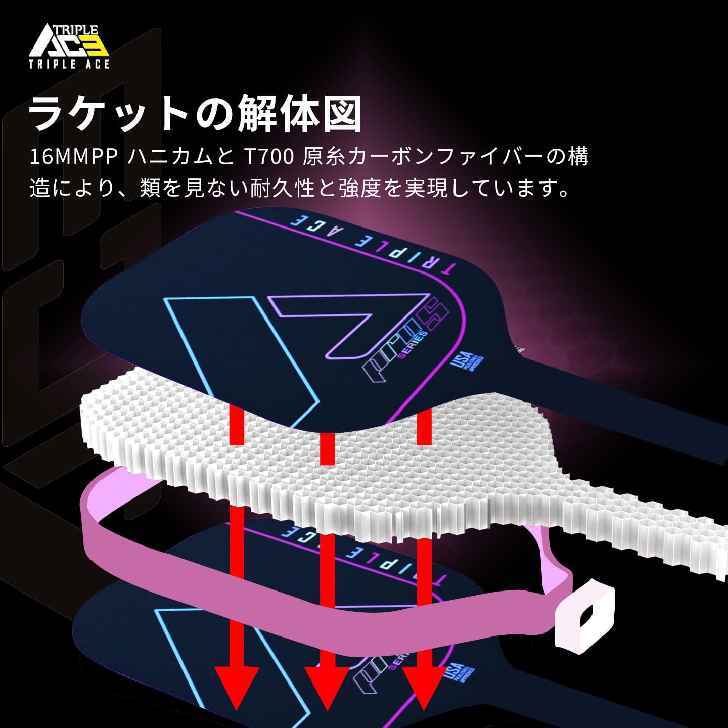 Amazon | ピックルボールパドルカーボンファイバーブラックプロGマッチ