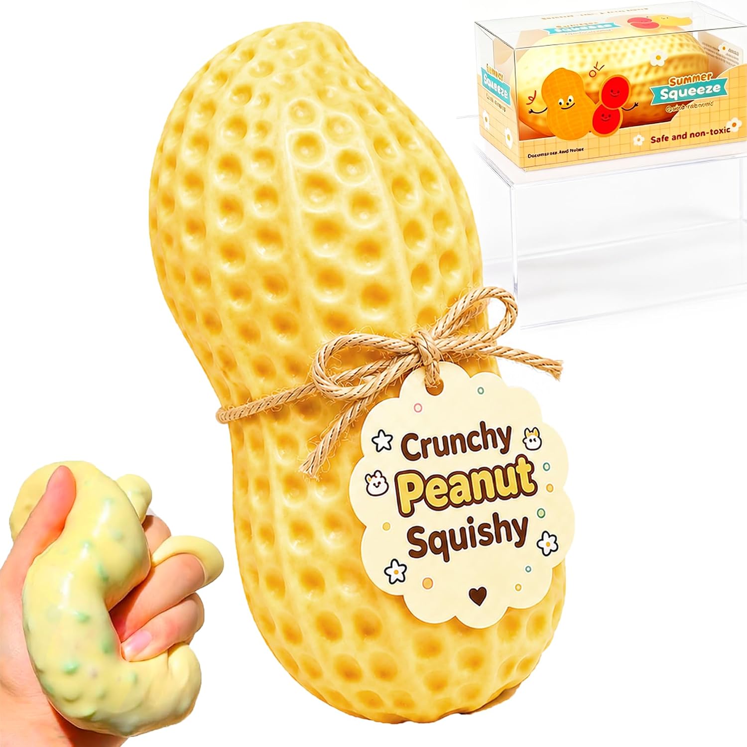 Crunchy Peanut Squishy, Slow Rising TPR Sensory Fidget Toy
