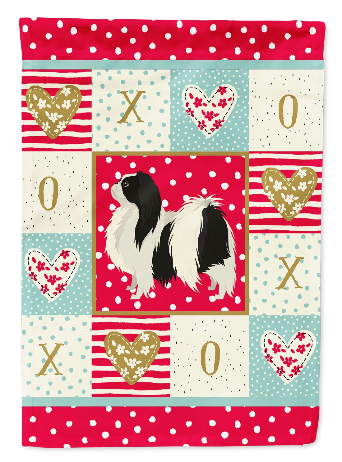 Drapeau Japanese Chin Love grand format pavillon maison toile extérieure Caroline's Treasures