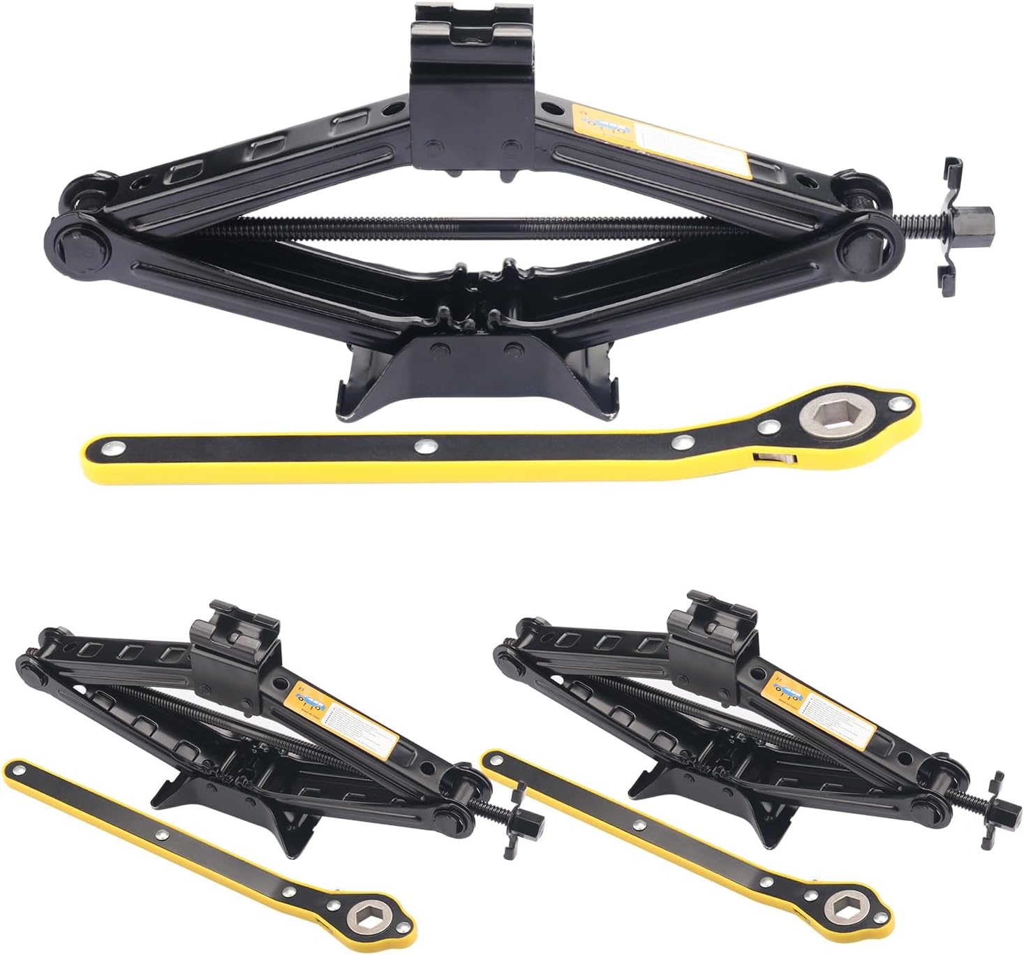 2 Pack 2T Scissor Jack for Car - 2 Ton Robust Steel Car Jack with Saving Effort Ratchet Handle, 2 Ton Load Capacity, Universal Cars Jacks Tool Kit for Auto and Trucks