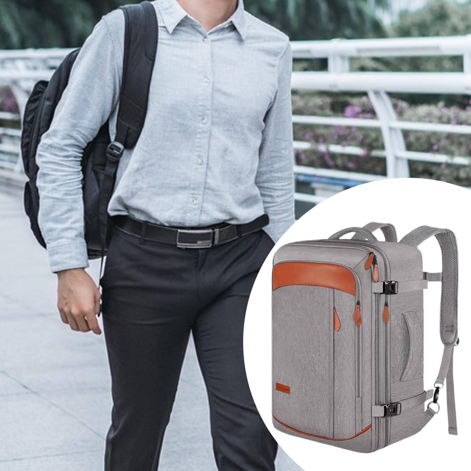 Handgepäcktasche, erweiterbar, 50,8 cm, Untersitz-Kabinentasche, wasserdichtes Oxford-Gewebe, Reiserucksack, Handkoffer für Fluggesellschaften
