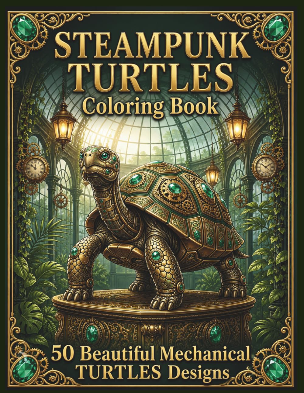 Steampunk Turtles Coloring Book: 50 Beautiful Mechanical Designs (Steampunk Coloring Book Collection)