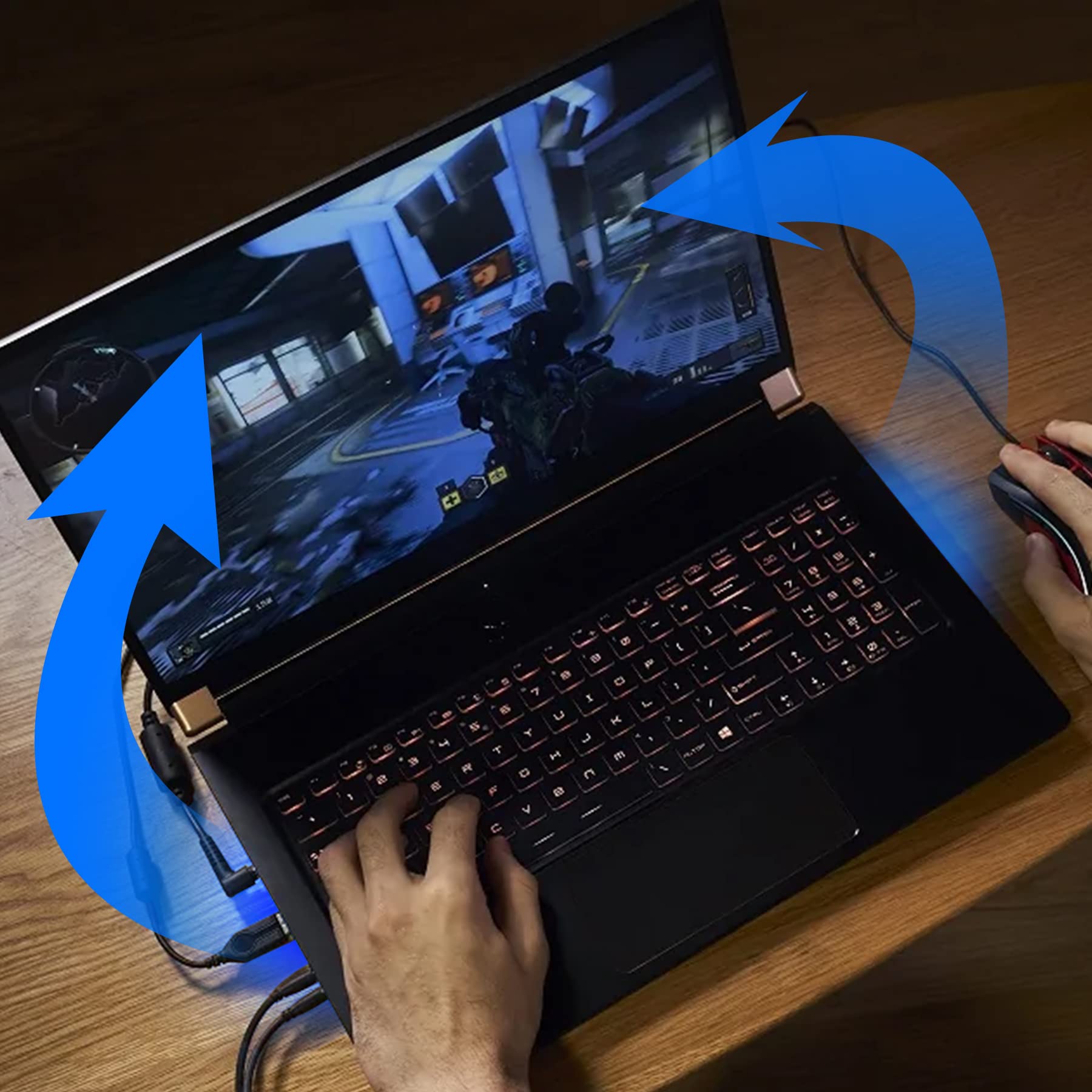 Retoo Base di raffreddamento per laptop 12-15 pollici LED con 5 ventole per evitare il surriscaldamento, pad di raffreddamento per computer portatile, PS3 PS4 PS5 Xbox One nero
