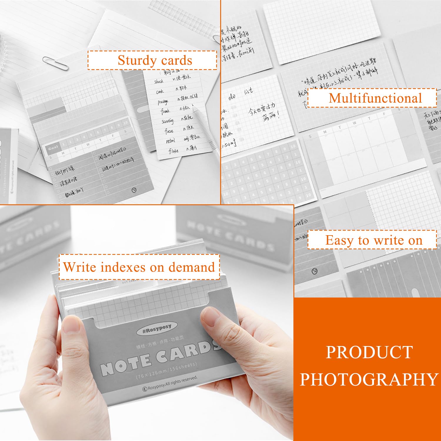 Amazon | 罫線入りインデックスカード 161枚 穴あけ器 リング2個付き