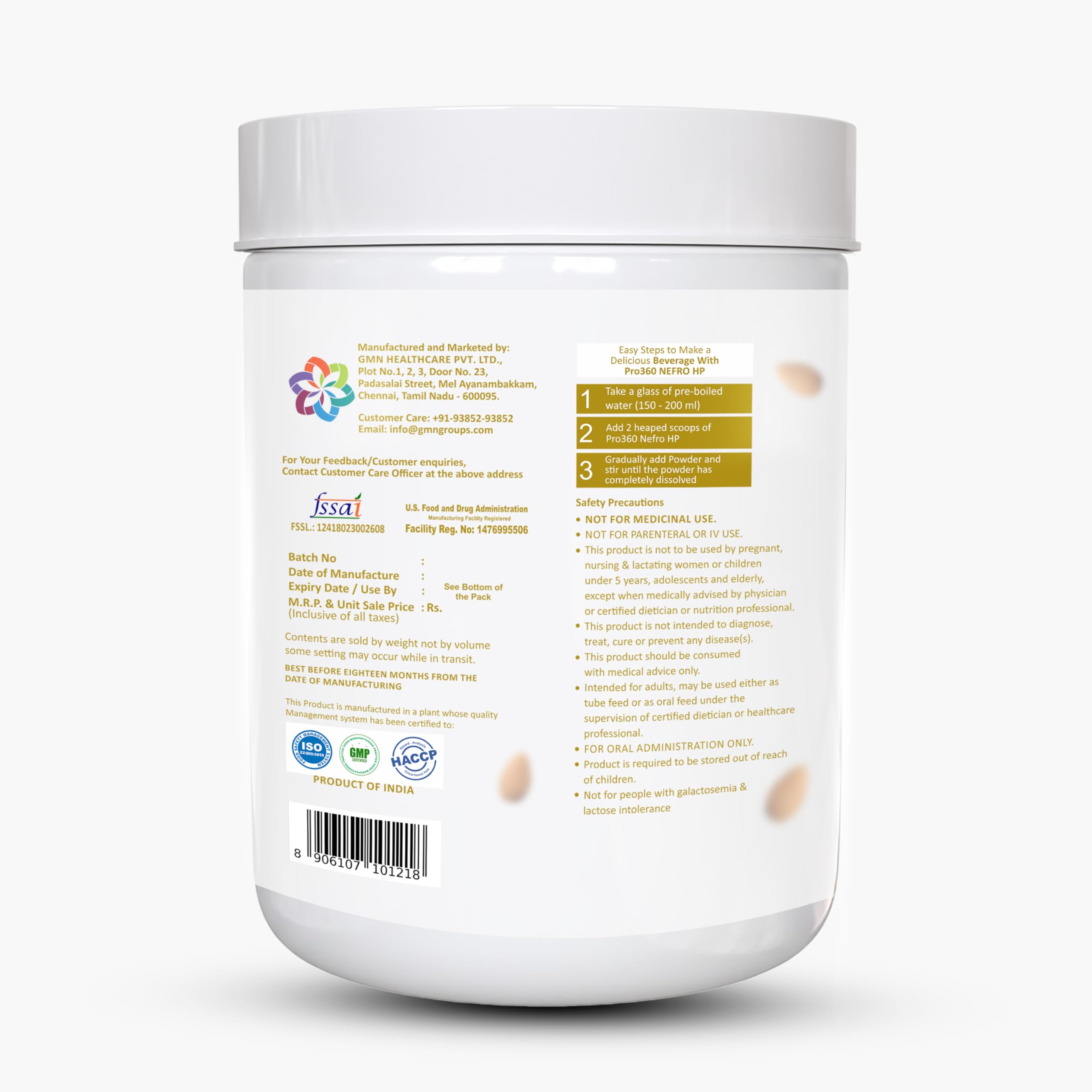Pro360 Nefro HP - Badam Flavour 400g (New Flavor), High Protein Nutritional Supplement Powder for Kidney Renal Health Dialysis Care, Enriched with L-Taurine, L-Carnitine & Essential Nutrients — Amazon image 3