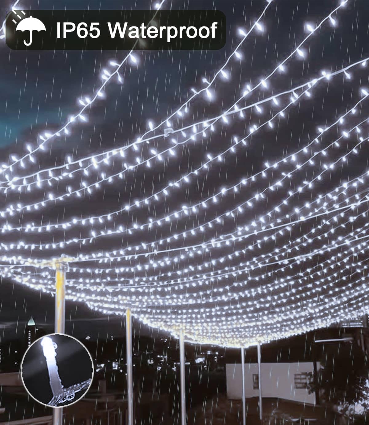 yowin Tenda Luminosa 600 LED 6m x 3m Luci Natale Esterno, 8 Modalità Tenda Luci Natale IP65