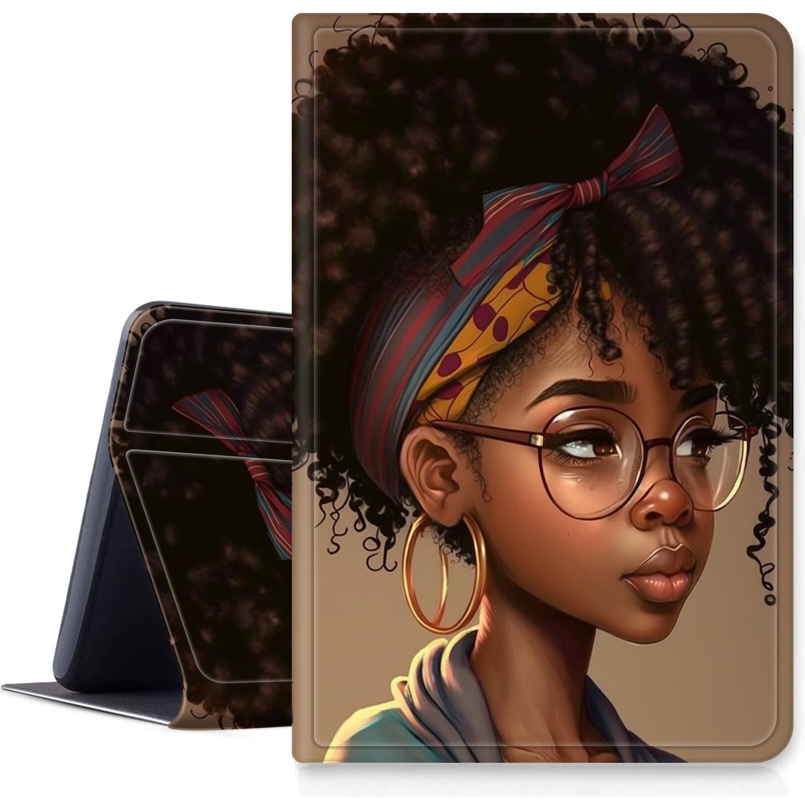 for Kindle Paperwhite Case 11th Generation 2021 (6.8 Inch) - DIGTIALL Slim PU Leather Cover with Auto Sleep/Wake, Stand Protective Cover for Kindle Paperwhite/Signature Edition,African Black Woman