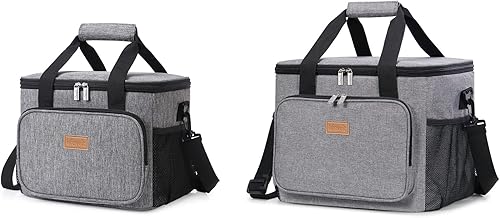 Lifewit Bolsa de almuerzo grande suave para enfriar para adultos, hombres y mujeres, 15L/24L, gris