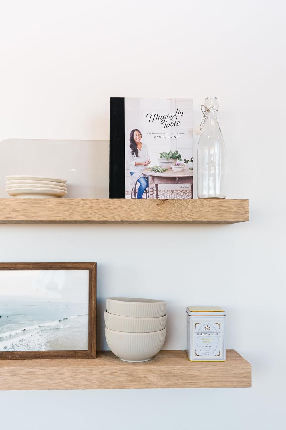 UltraShelf Real White Oak Floating Shelf 2 Pack - Hardwood Floating Shelf with Bracket Included, Minimalist Design for Living Room, Office, Laundry Room - Easy to Install, (24" L x 6" D)
